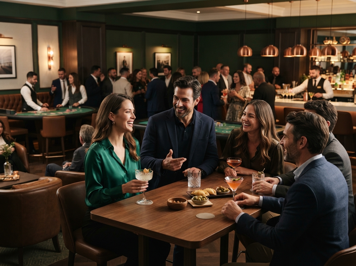 Midweek hospitality atmosphere at a gaming lounge