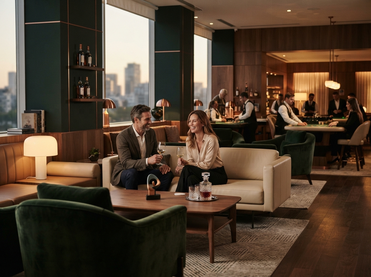 Calm lounge environment representing responsible gaming